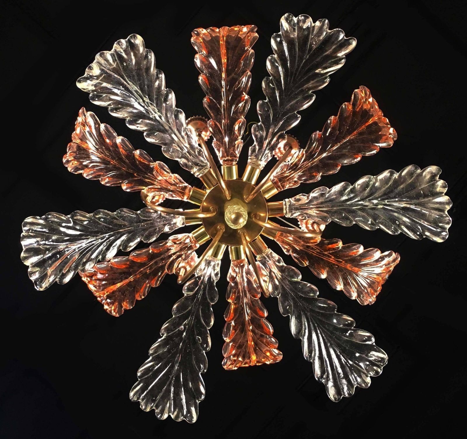 Elegant And Rare Chandelier By Barovier & Toso, Murano, 1940s photo Lighting