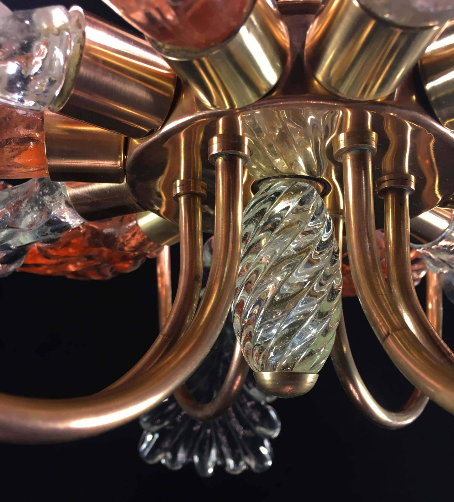 photo for sale Elegant And Rare Chandelier By Barovier & Toso, Murano, 1940s