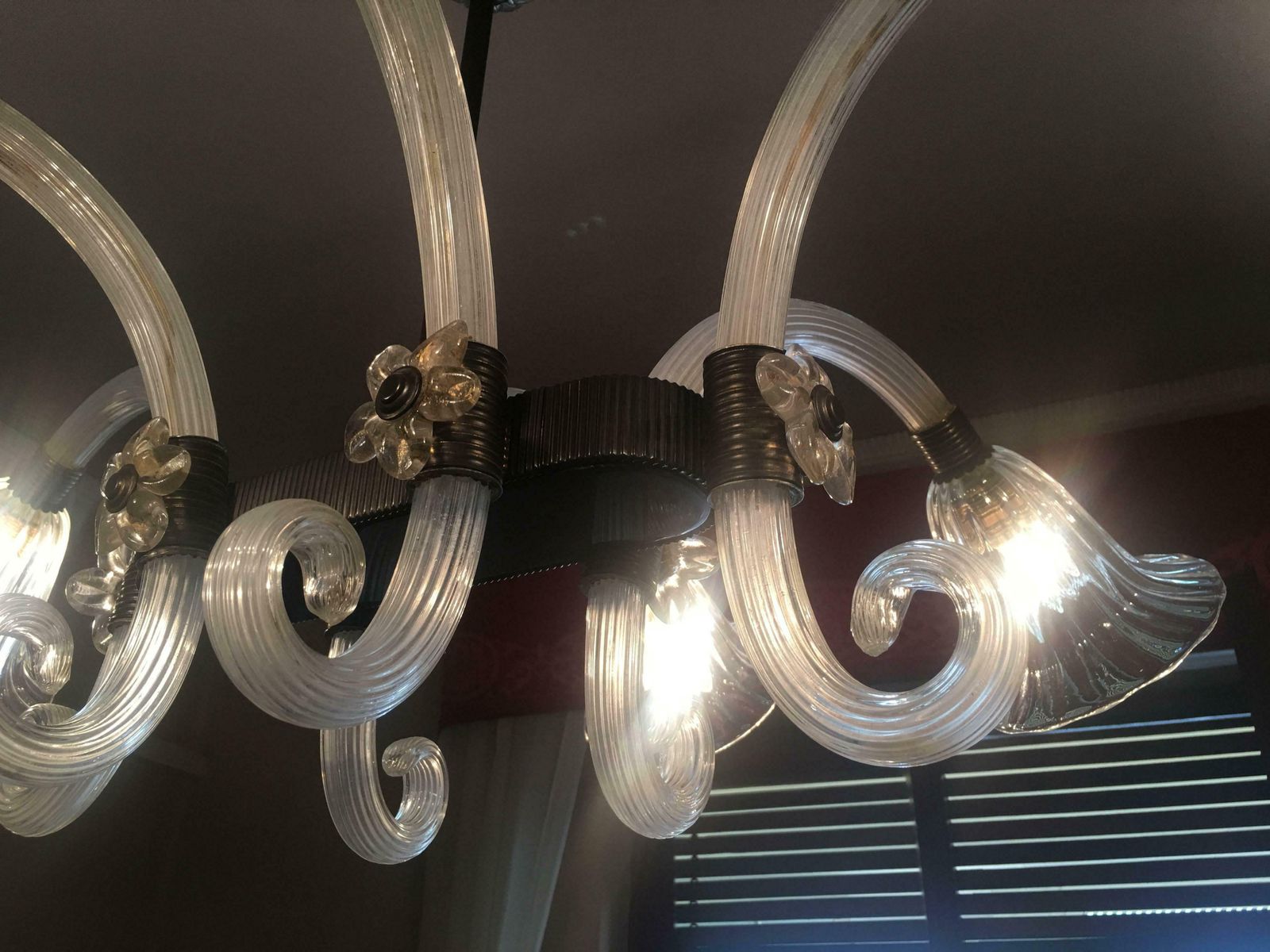 Amazing Liberty Chandelier By Ercole Barovier, Murano, 1940s photo for sale