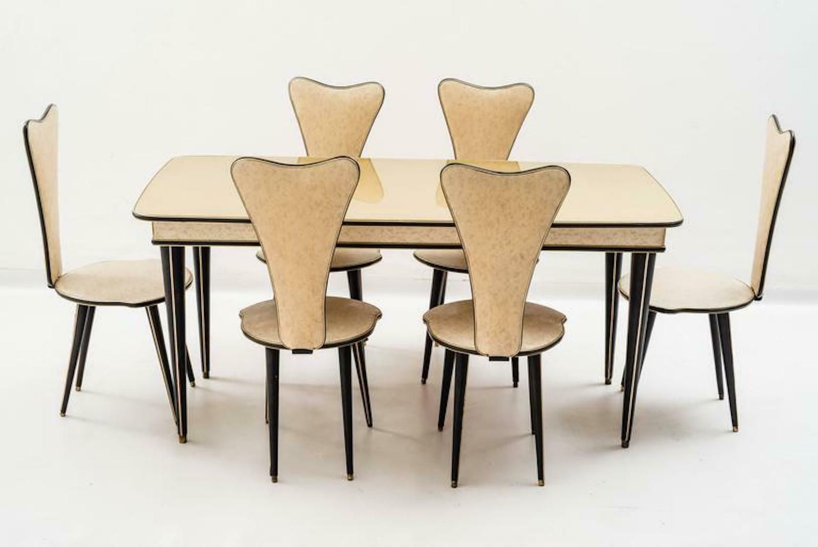Set Of Six Chairs By Umberto Mascagni, 1950s photo vintage