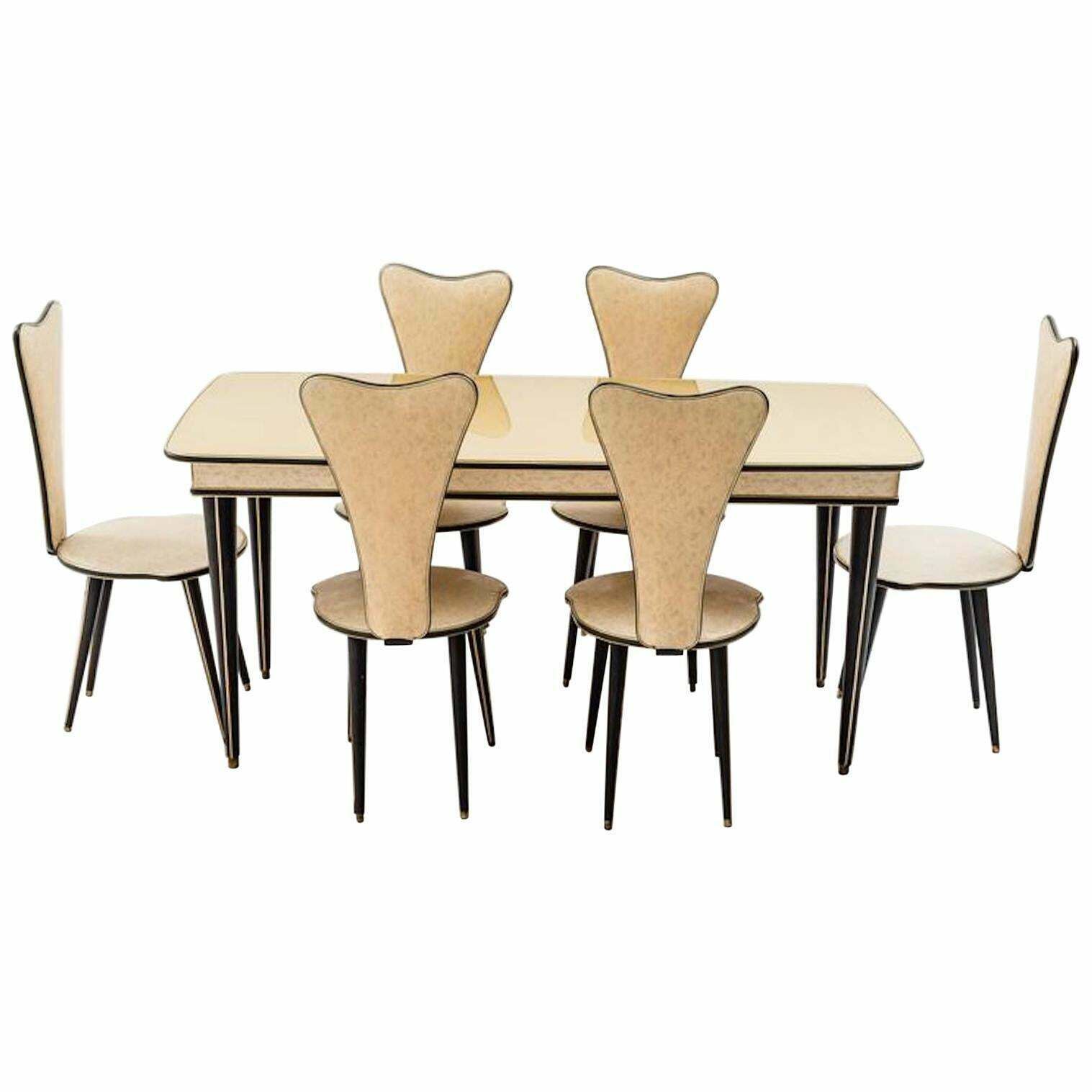 Dining Table And Set Of Six Chairs By Umberto Mascagni, 1950s