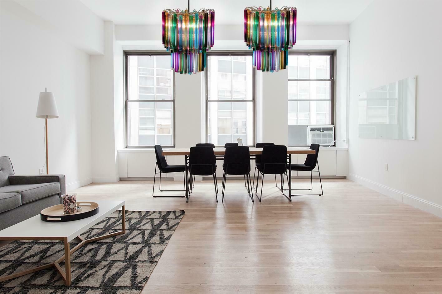 photo for sale Pair Of Chandelier Multi Colour 107 Triedri, Murano, 1970s