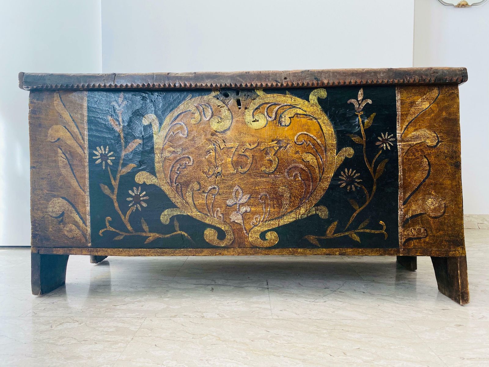 Gorgeous Antique Italian Wooden Case, 18th Century ''Year 1753'' photo Furniture