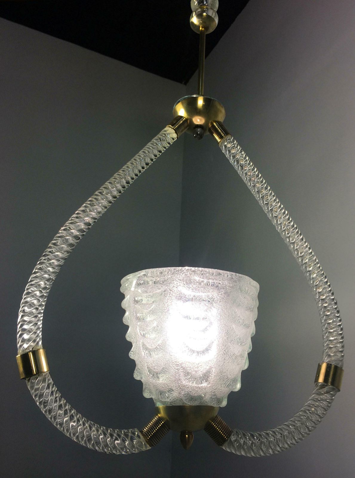 Art Deco Chandelier By Ercole Barovier, Murano, 1940s photo buy