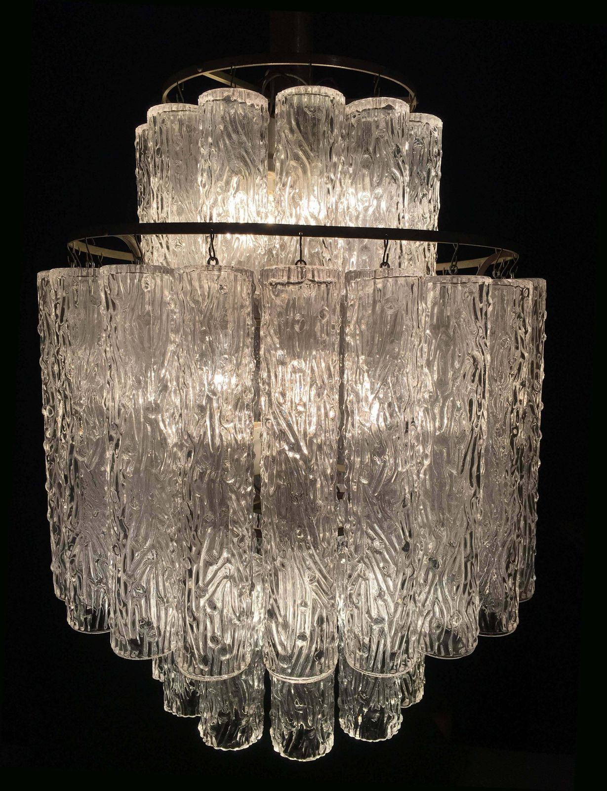 Adorable Pair Of Murano Venini Style Chandeliers, 1970s photo furniture