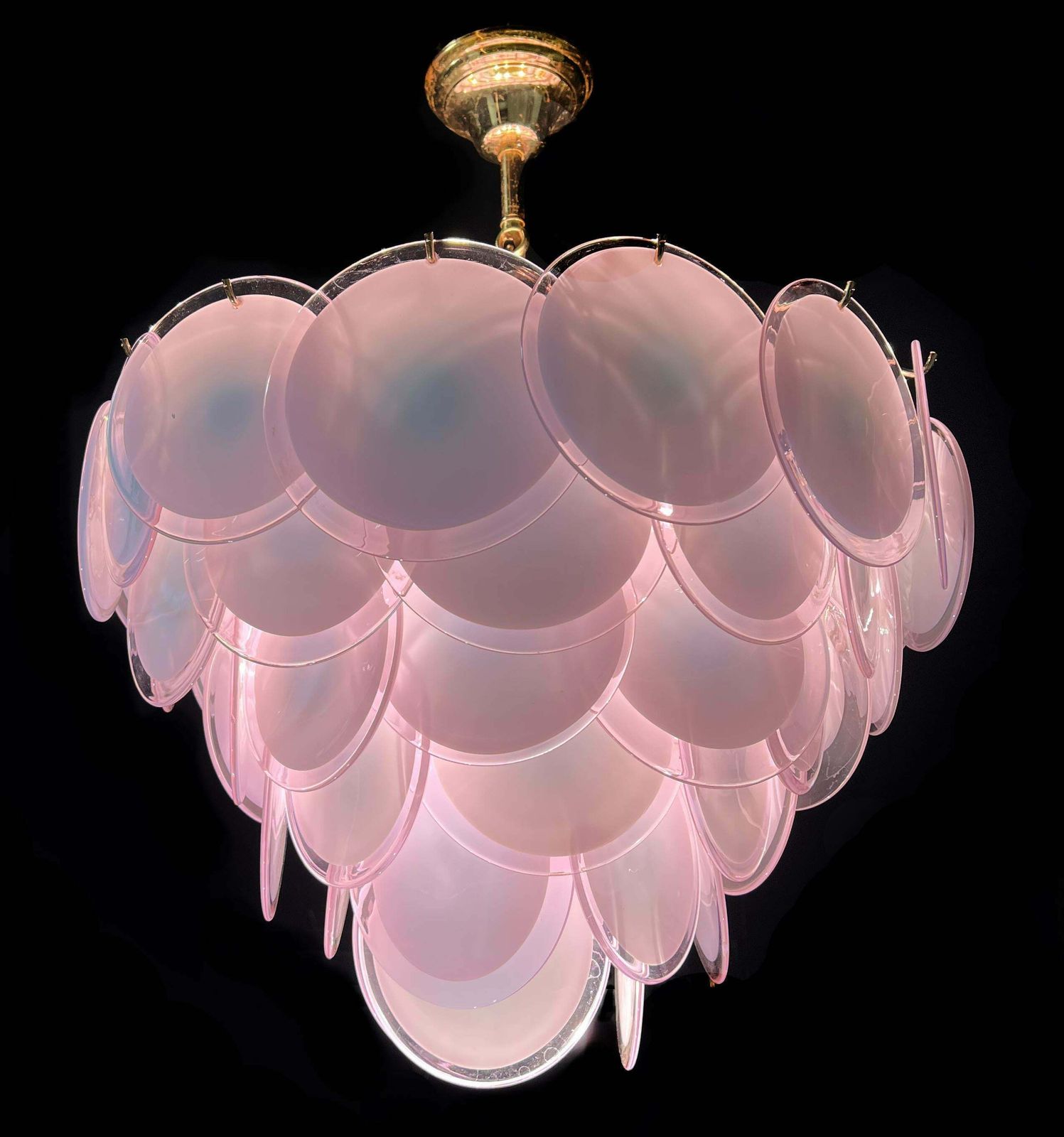 Amazing Italian Disc Glass Chandelier By Vistosi, 1980s photo 3385.0