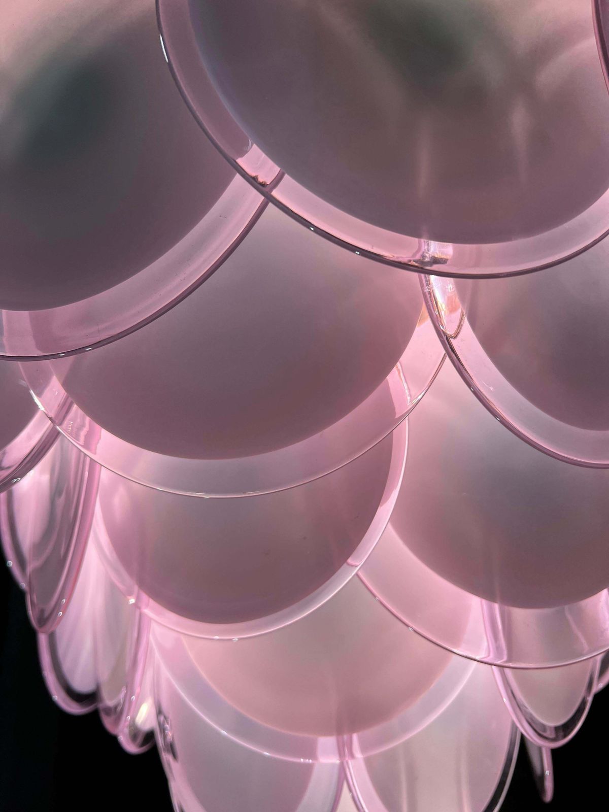 Amazing Italian Disc Glass Chandelier By Vistosi, 1980s photo buy