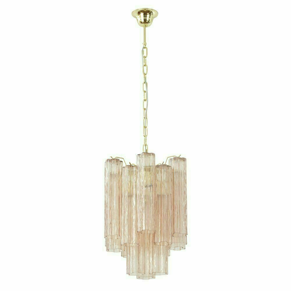 Tronchi Suspension Lamp In Pink Murano Glass, Diameter 36 Cm, 90s photo furniture