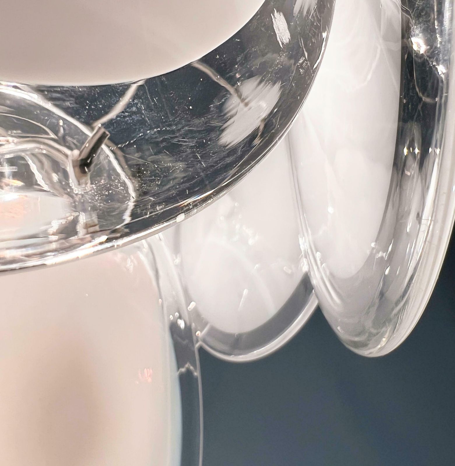 Trio Disc White Murano Glass Chandeliers By Vistosi photo 4594.0