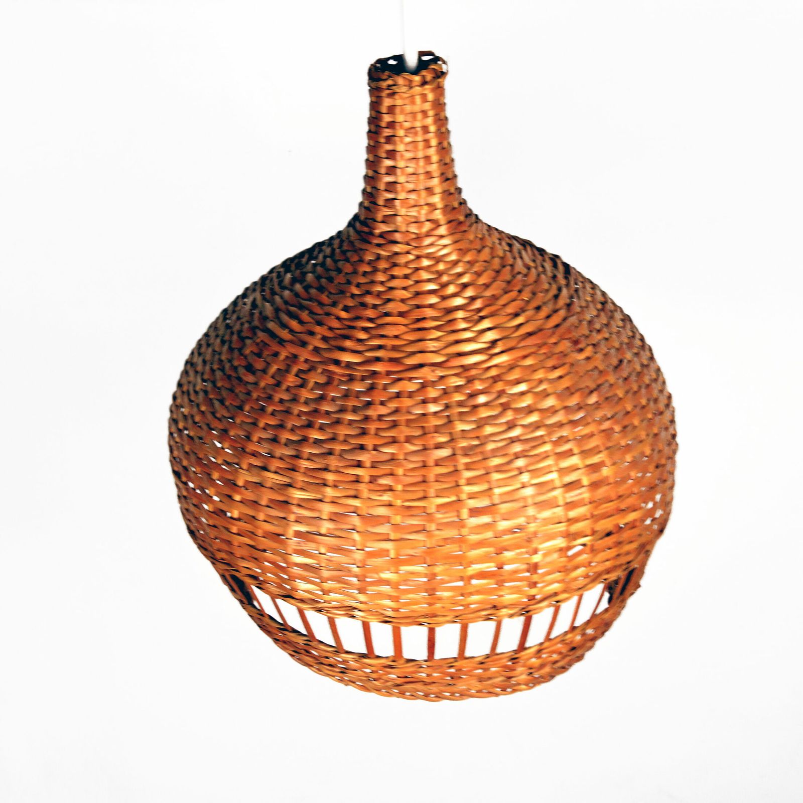 photo buy 1960s Scandinavian Ceiling Lamp With Wicker Shade, Denmark