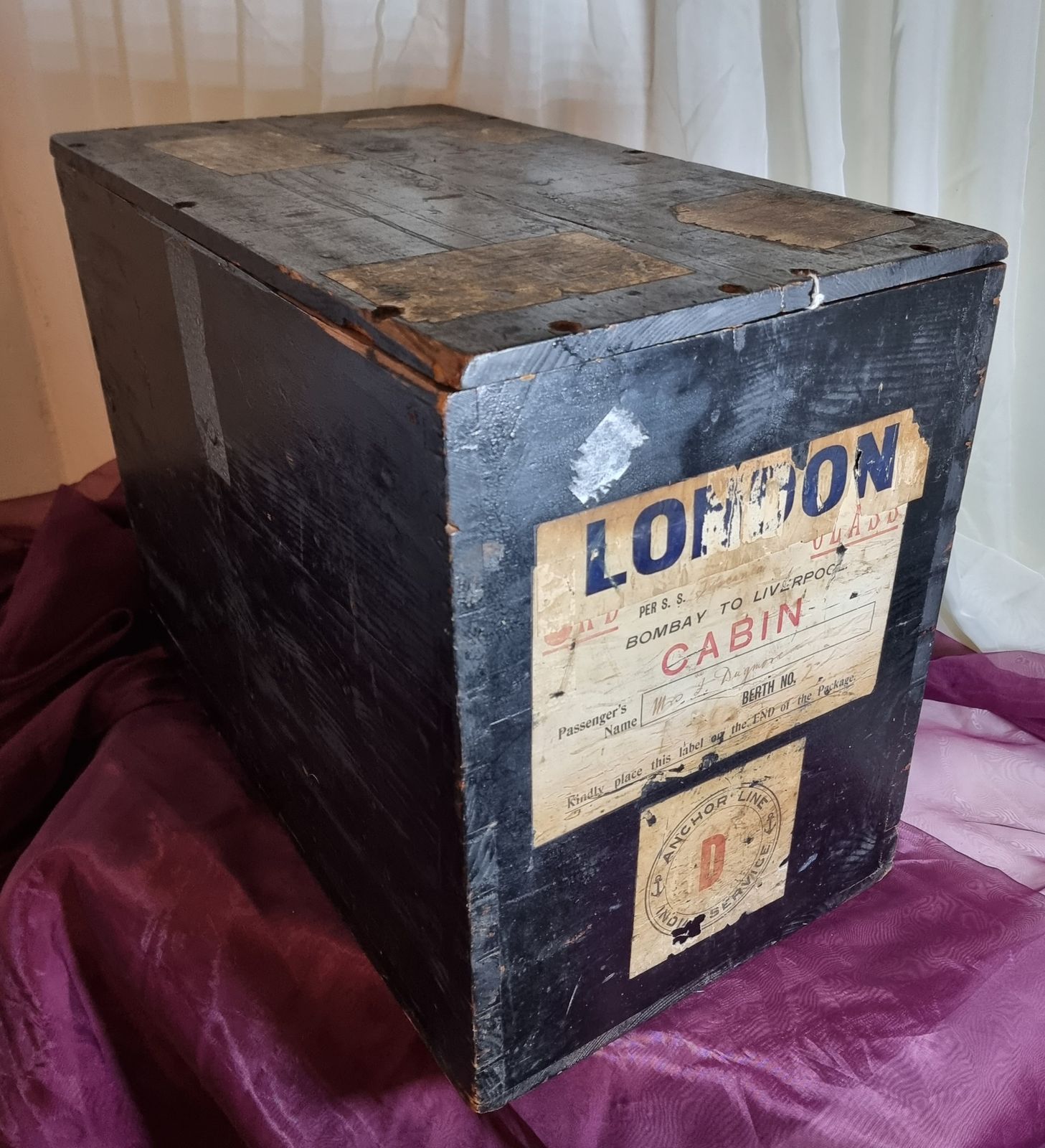1930s Cabin Box From The Ss Tuscania With Original Labels