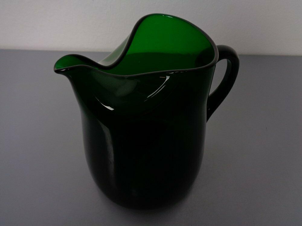 photo vintage Italian Green Glass Decanter & Tumbler, 1960s, Set Of 7