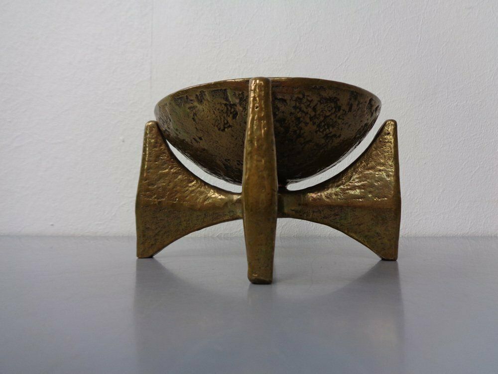 Brutalist Bronze Candleholder By Michael Harjes, 1960s photo for sale