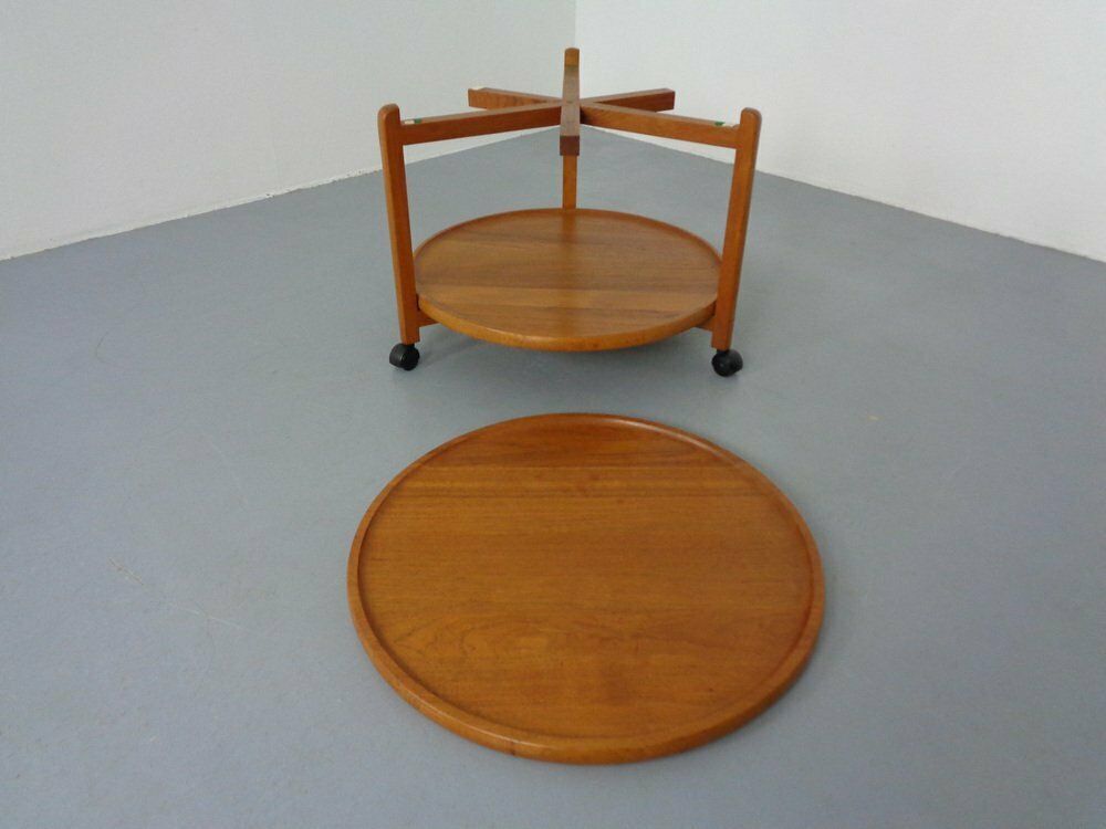 Danish Teak Bar Cart With Removable Tray, 1960s photo vintage