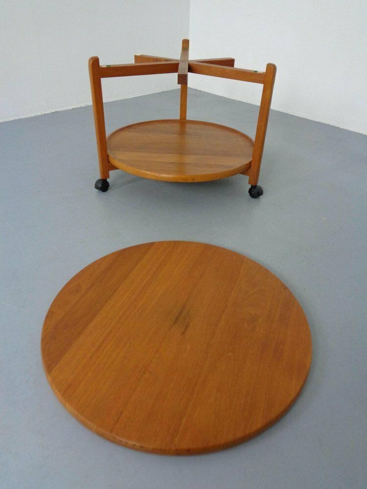 photo for sale Danish Teak Bar Cart With Removable Tray, 1960s
