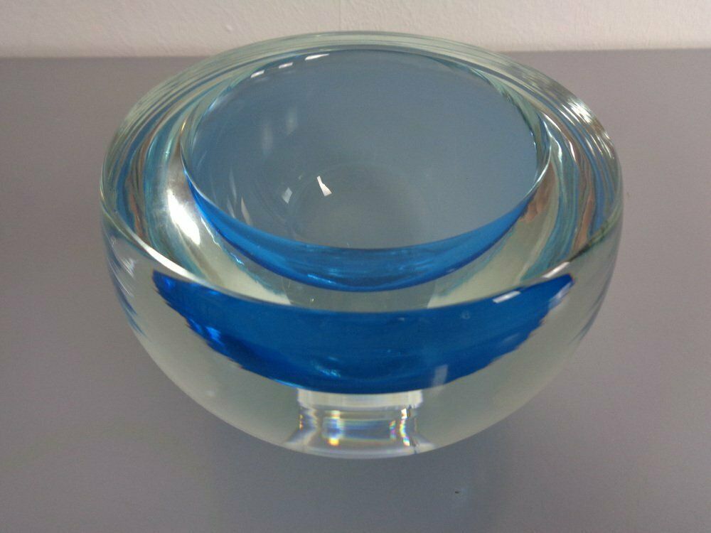 Large Sommerso Murano Glass Bowl By Flavio Poli, 1960s