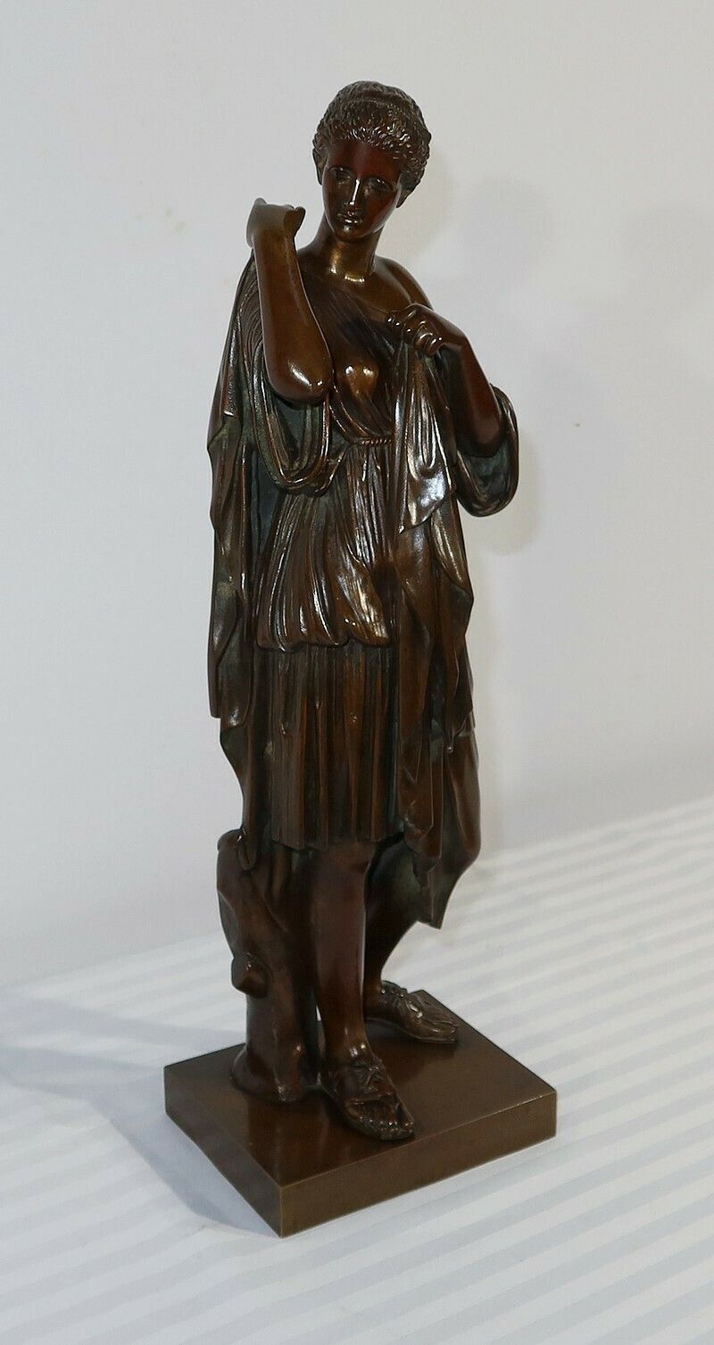 Bronze "Diane De Gabies" After Praxiteles, Signed C. Sauvage, Early 19th Century photo furniture