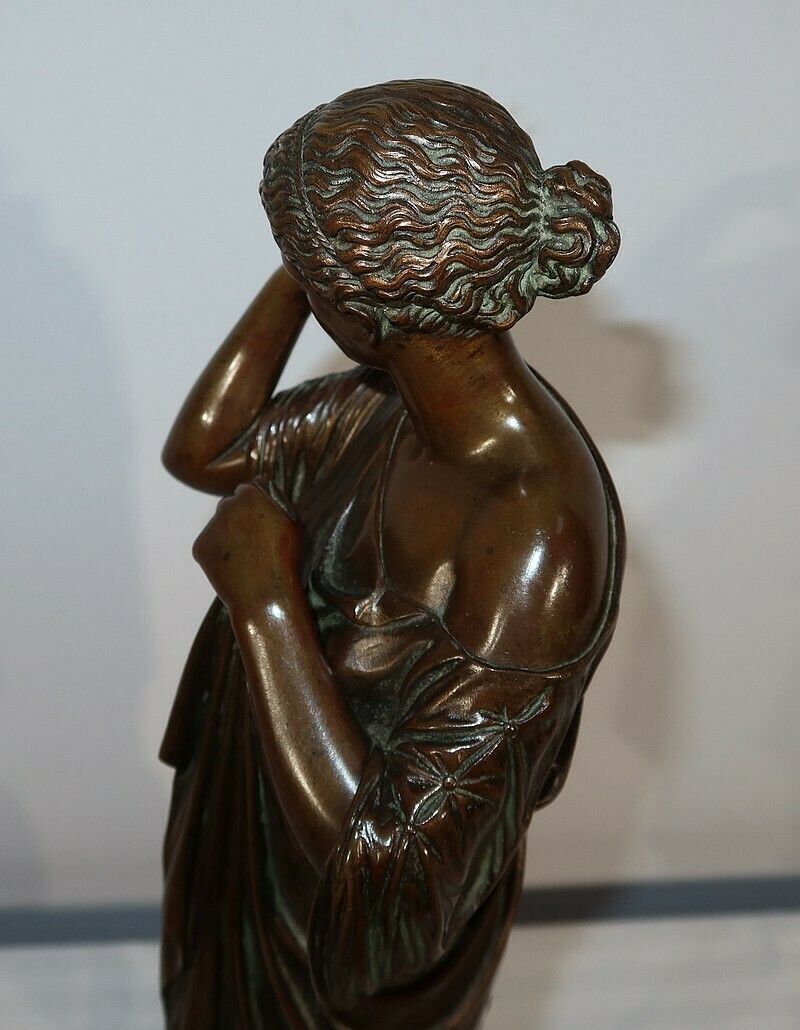 photo vintage Bronze "Diane De Gabies" After Praxiteles, Signed C. Sauvage, Early 19th Century