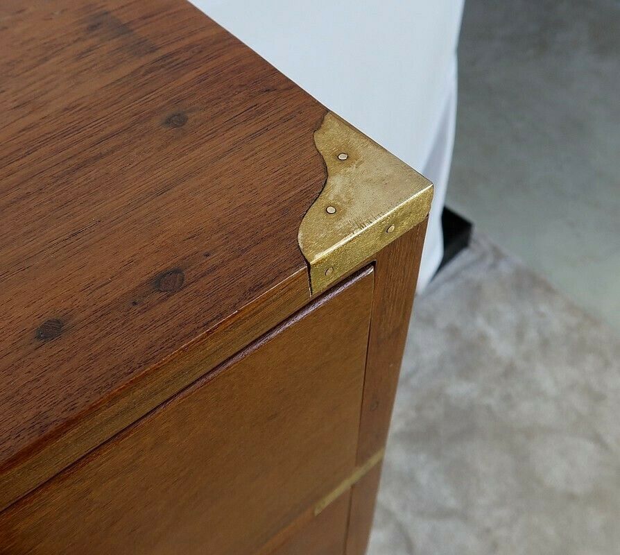Navy Chest Of Drawers In Solid Teak, India   Xxth photo vinterior