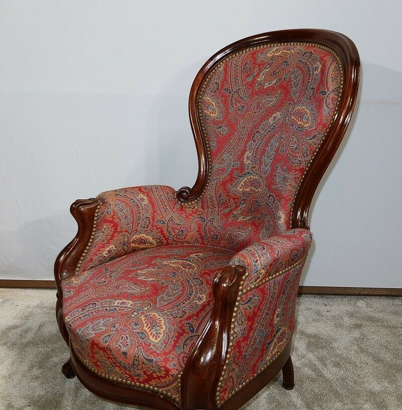 Small Mahogany Shepherdess In Louis XV Style, Napoleon III Period, Mid 19th Century photo vintage