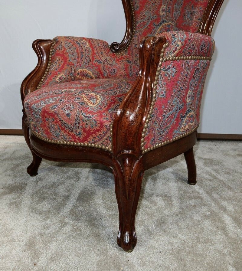 Furniture Small Mahogany Shepherdess In Louis XV Style, Napoleon III Period, Mid 19th Century photo