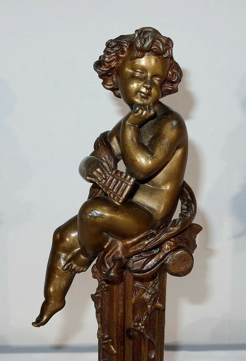 photo buy Pair Of Statuettes "The Carefree And The Dreamer" By A. Moreau, Late 19th Century
