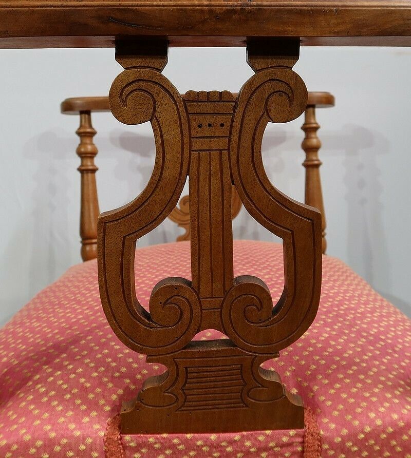 photo buy Small Bench With Armrests In Solid Walnut, 19th Century