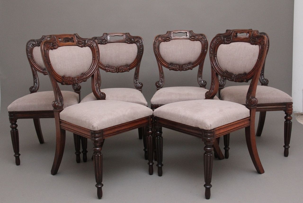 Furniture A Set Of Six Anglo Indian Rosewood Dining Chairs photo