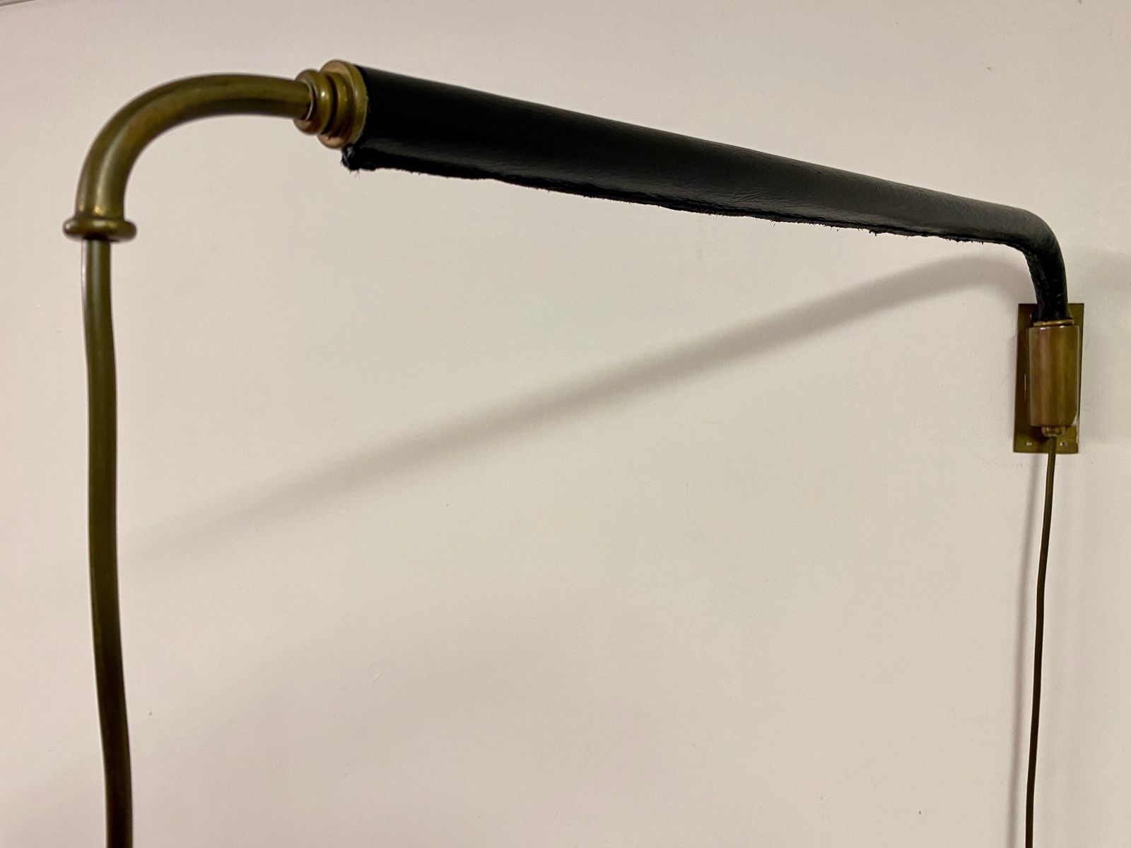 photo furniture Italian Brass And Leather Telescopic Wall Light