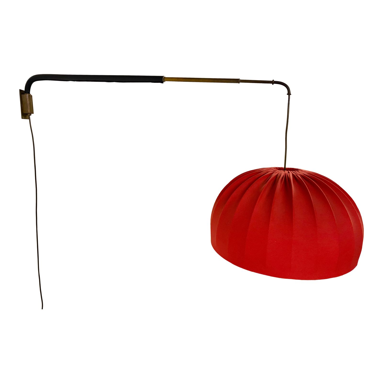 photo vintage Italian Brass And Leather Telescopic Wall Light