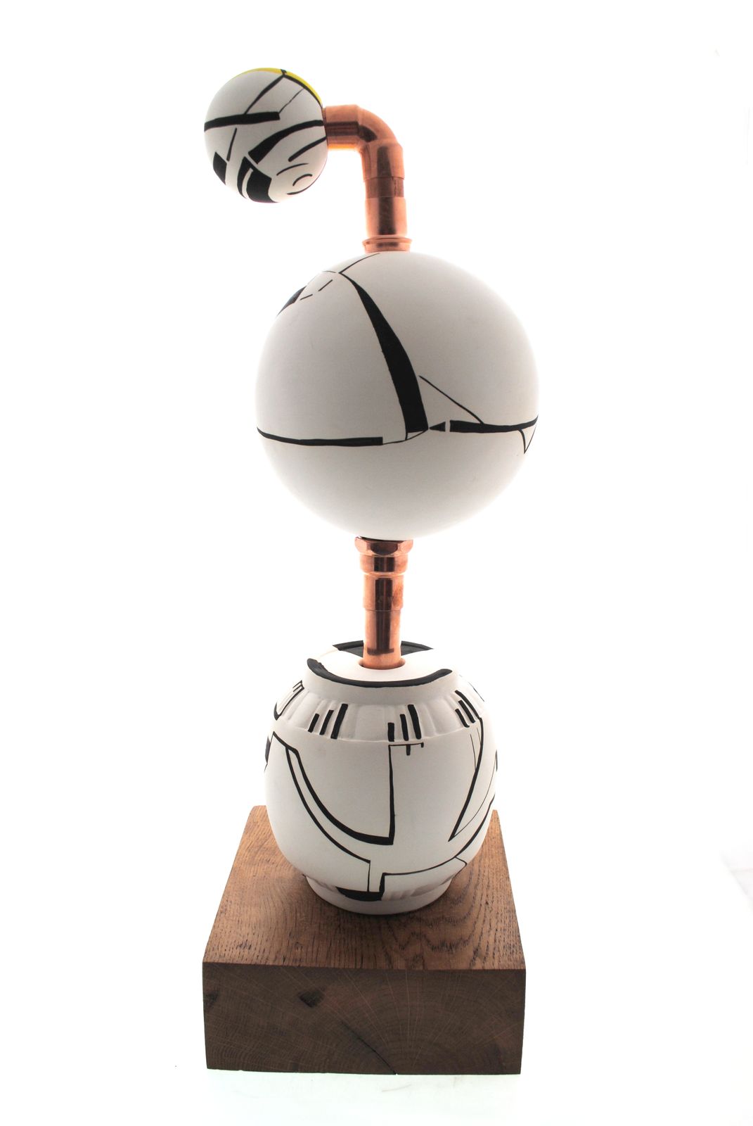Large Abstract Studio Pottery Ceramic And Copper Sculpture By Aphra O'connor photo Home Decor