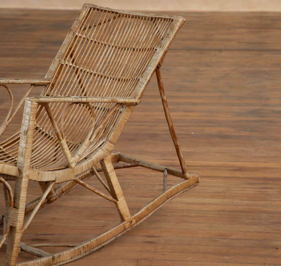 Antique 1920s Bamboo Lounger, Steamer Chair photo furniture