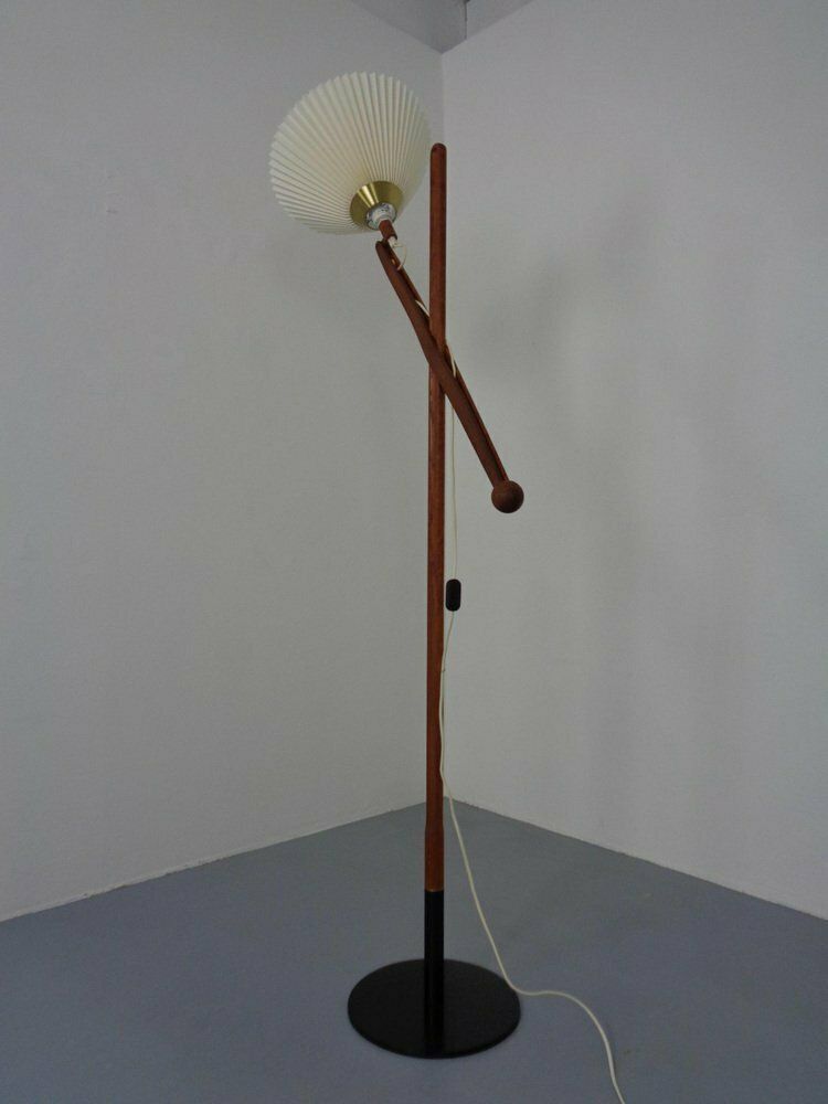 Adjustable Teak Floor Lamp Model 325 By Vilhelm Wohlert For Le Klint, Denmark, 1950s photo vintage