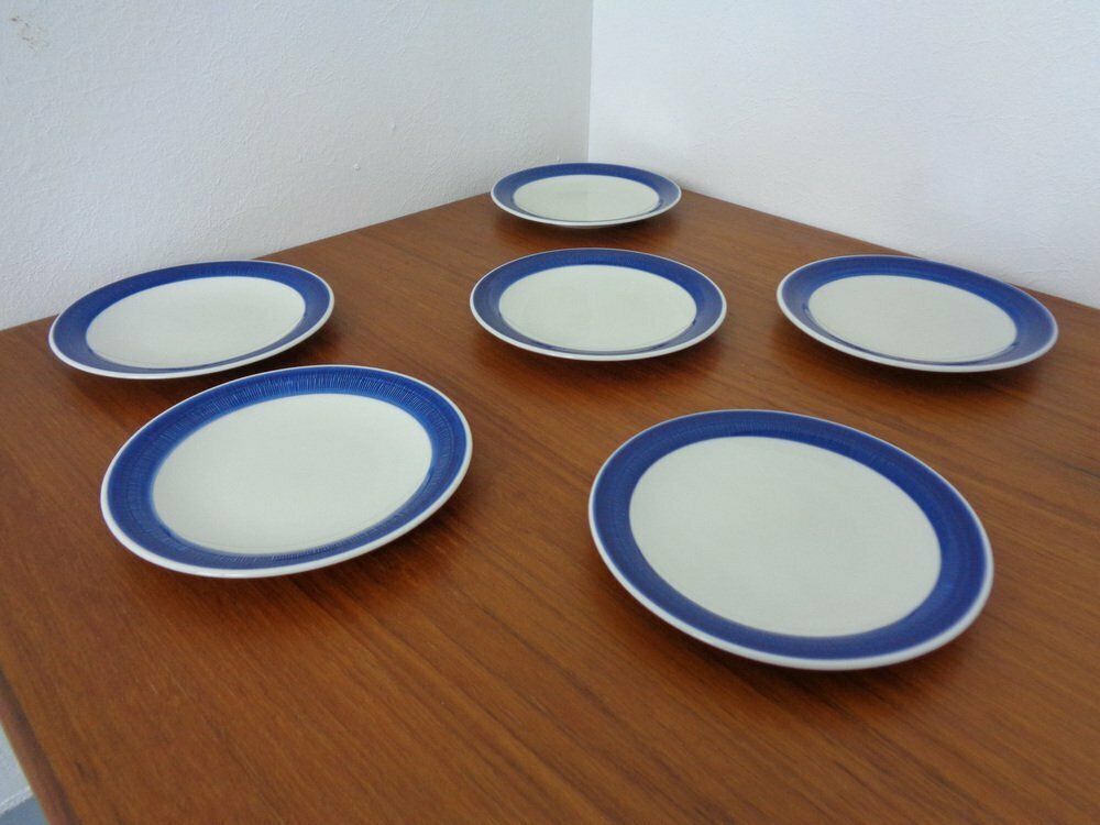 Swedish Stoneware Koka Plates By Hertha Bengtson For Rörstrand, 1960s, Set Of 6 photo furniture