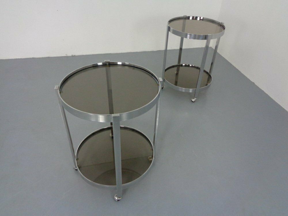 Mid Century Glass & Metal Serving Bar Carts, 1960s, Set Of 2 photo 563.0