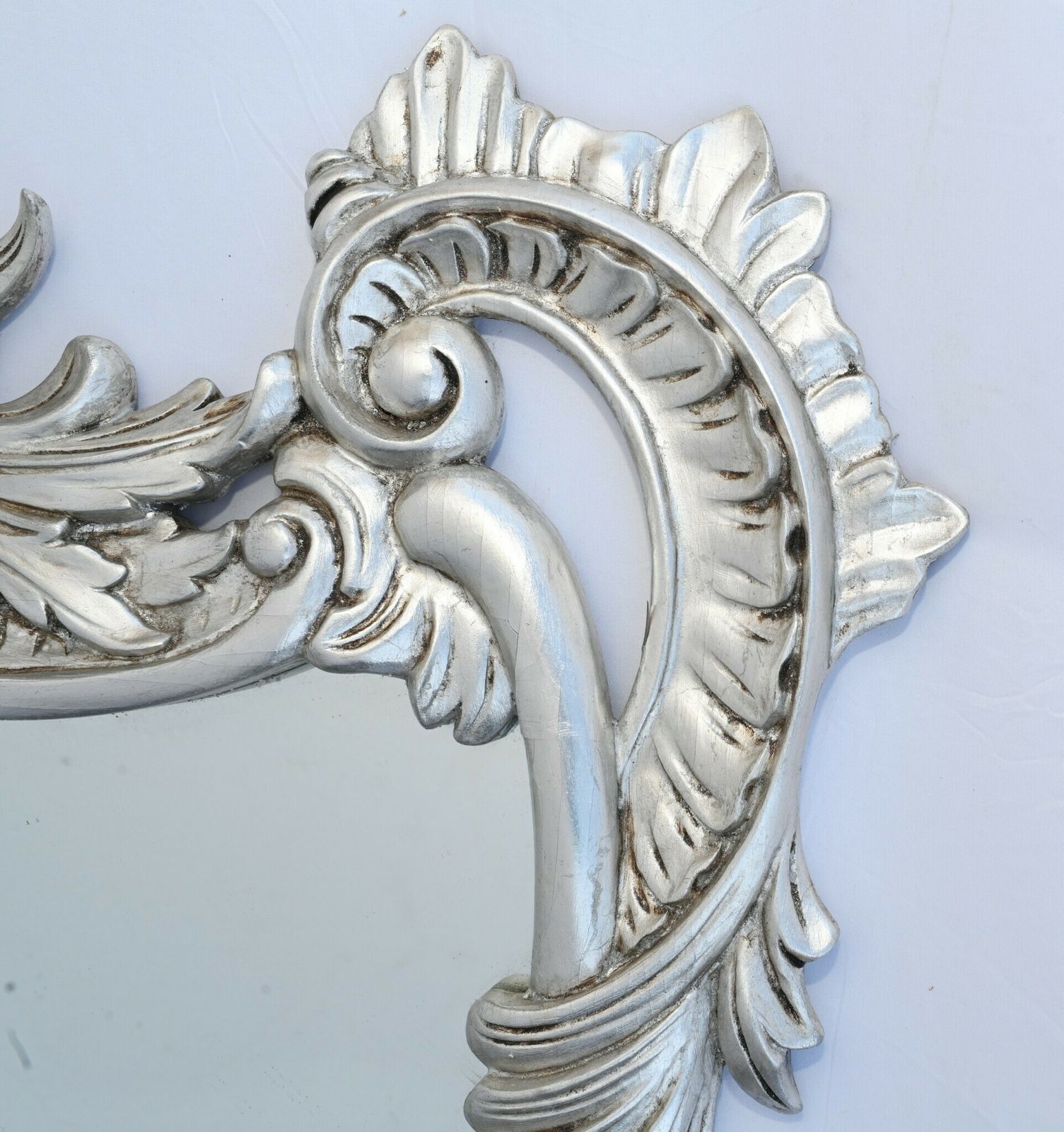 Art Nouveau Mirror Floral Frame Silver Gilt photo Home Decor