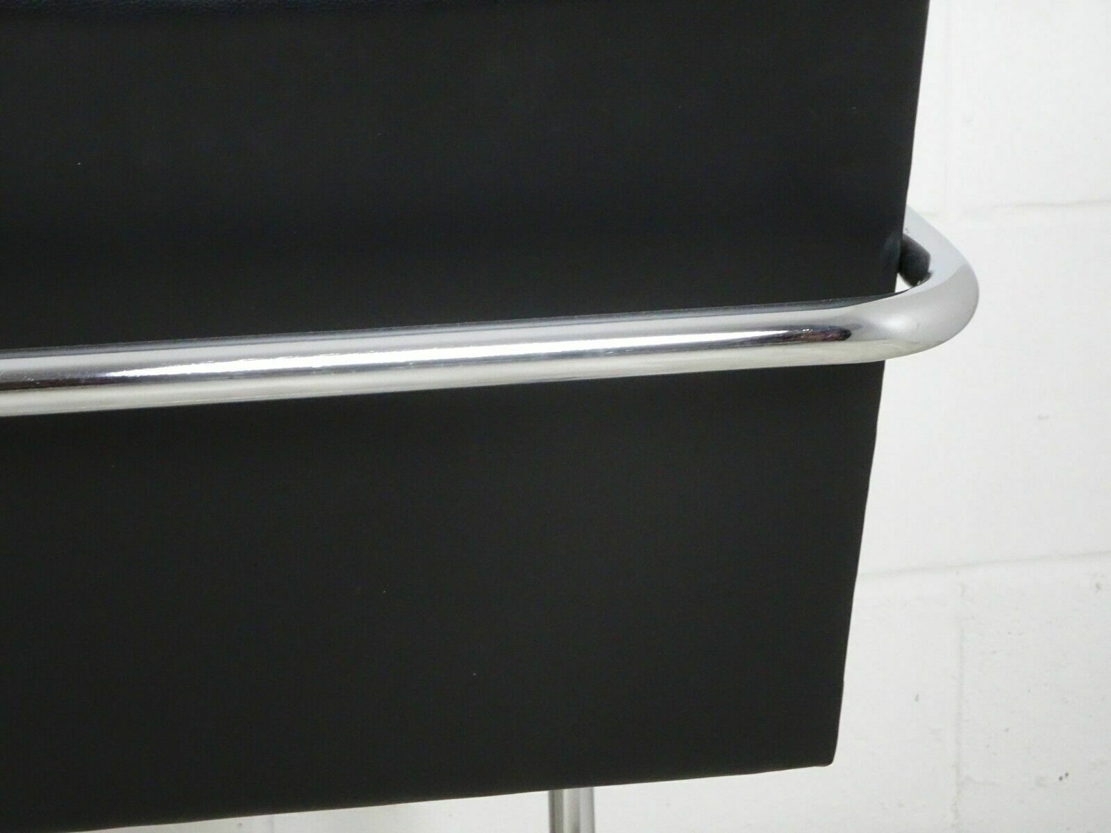 A Pair Of Knoll Studio Mies Vander Brno Chairs In Black Leather photo vinterior