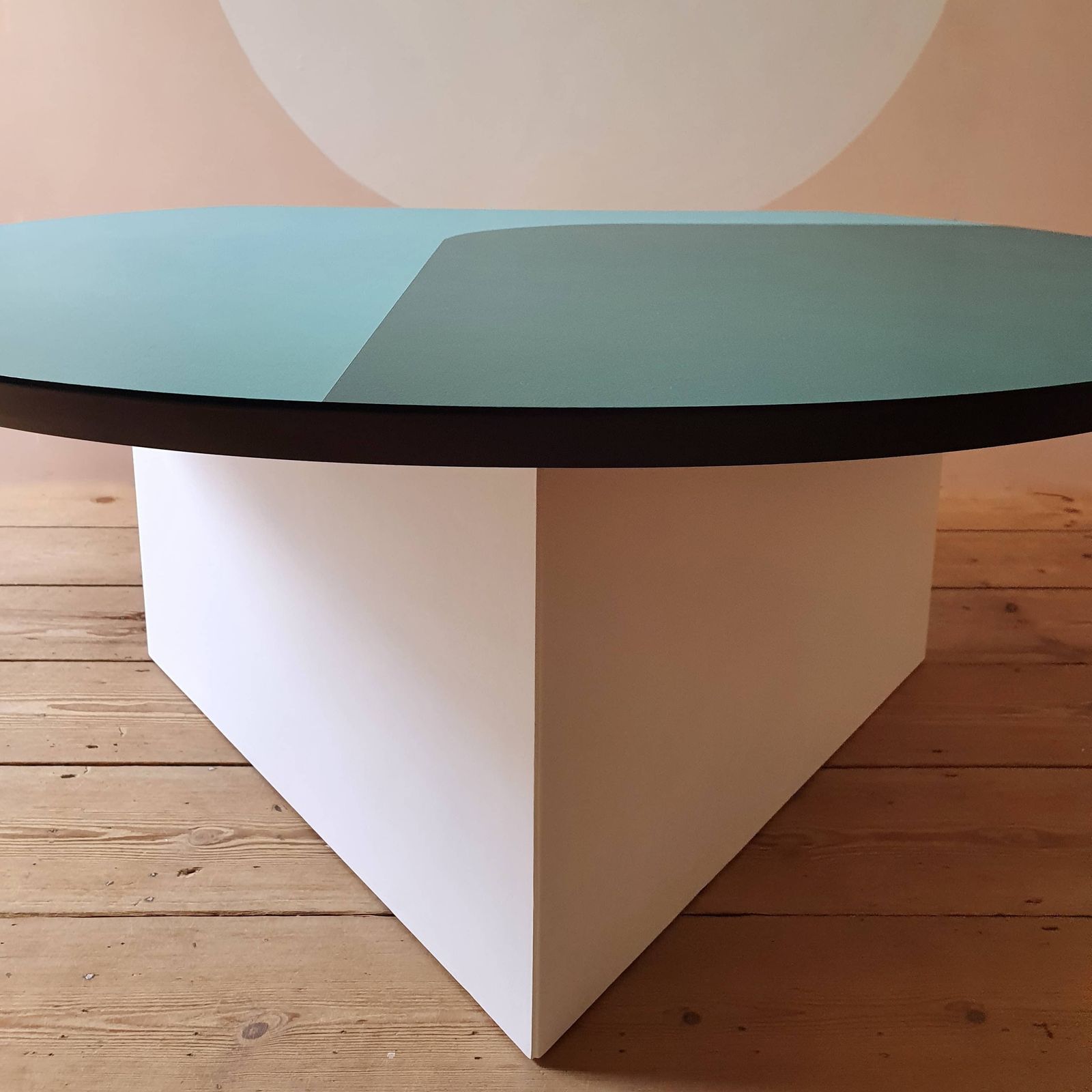 Teal And Turquoise Round Coffee Table photo vinterior