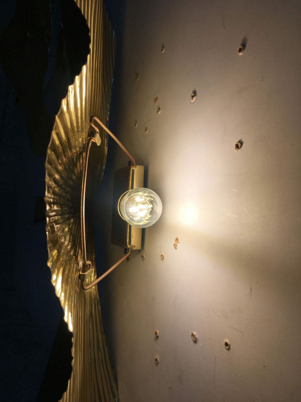 Lot Of 2 Ginko Biloba Brass Leaf Wall Sconces A Pair photo buy
