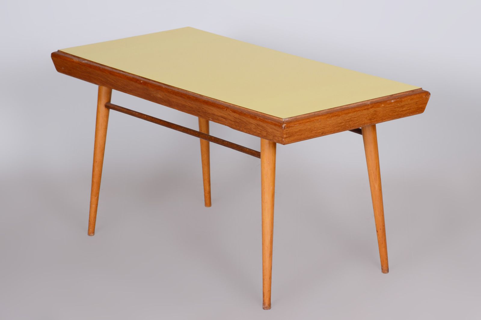 Oak Midcentury Coffee Table, Well Preserved Condition, Czechia, 1950s photo vinterior