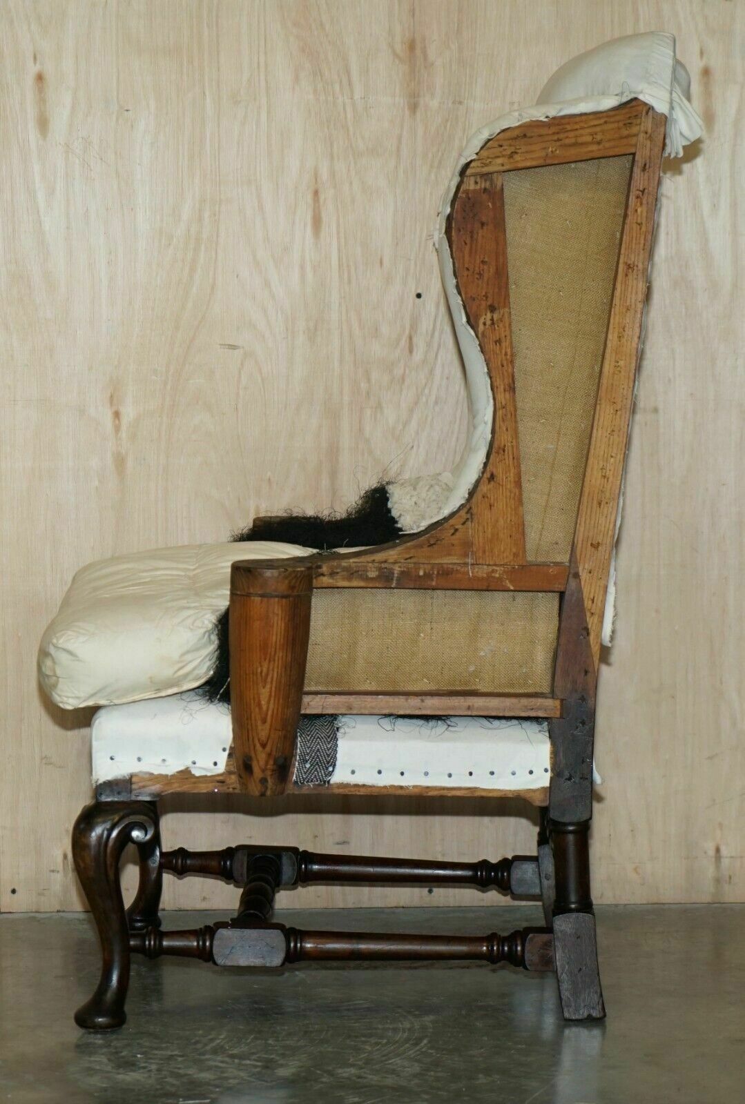 photo vintage Pair Of Antique Georgian Deconstructed Wingback Armchairs William Morris Arms