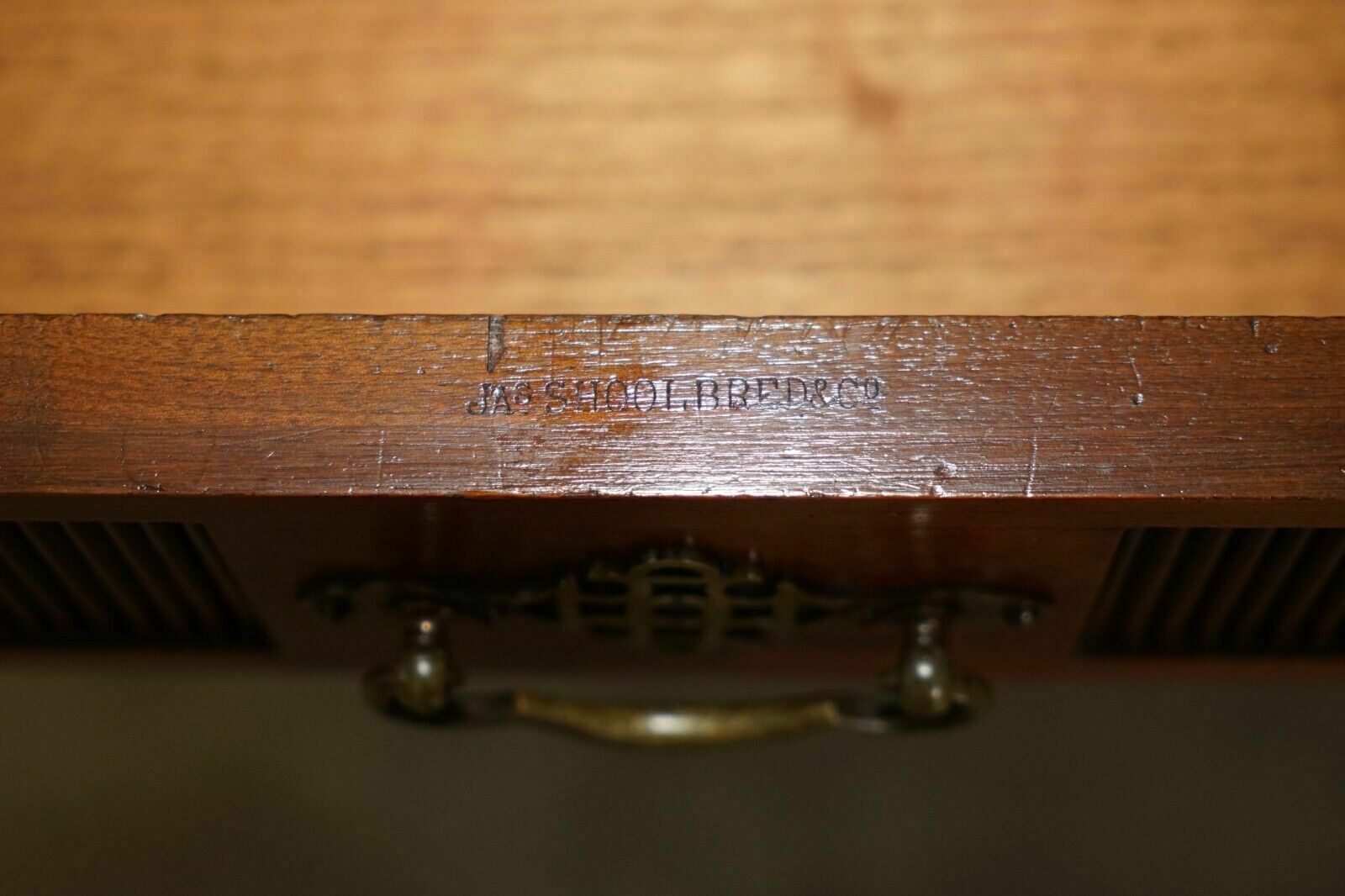 Fine Victorian Jas Shoolbred Green Marble Topped Watchmakers Desk Writing Table photo furniture