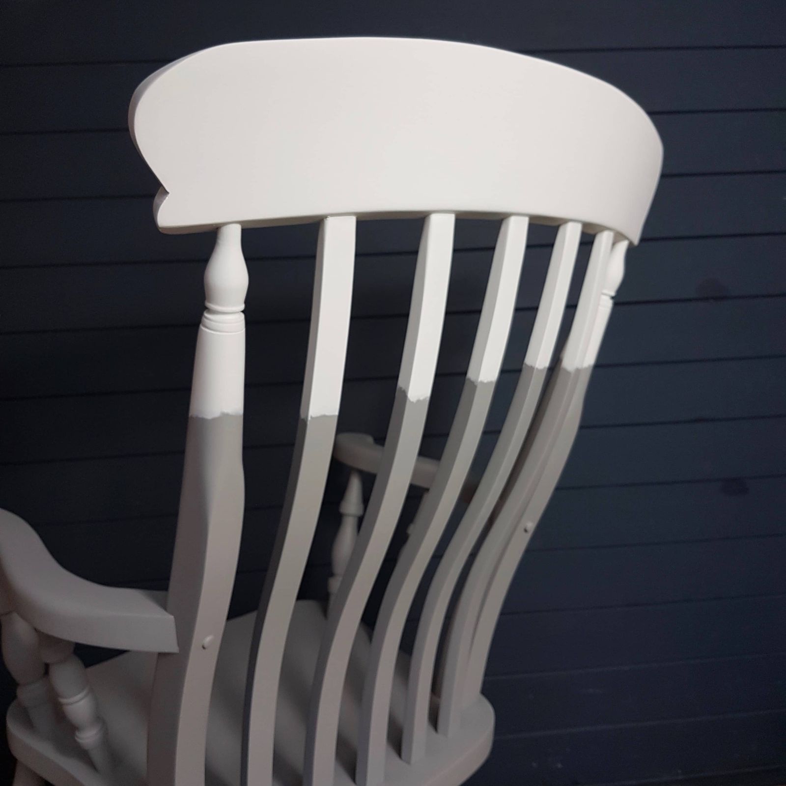 Two Tone Grey Painted Wooden Rocking Chair photo furniture