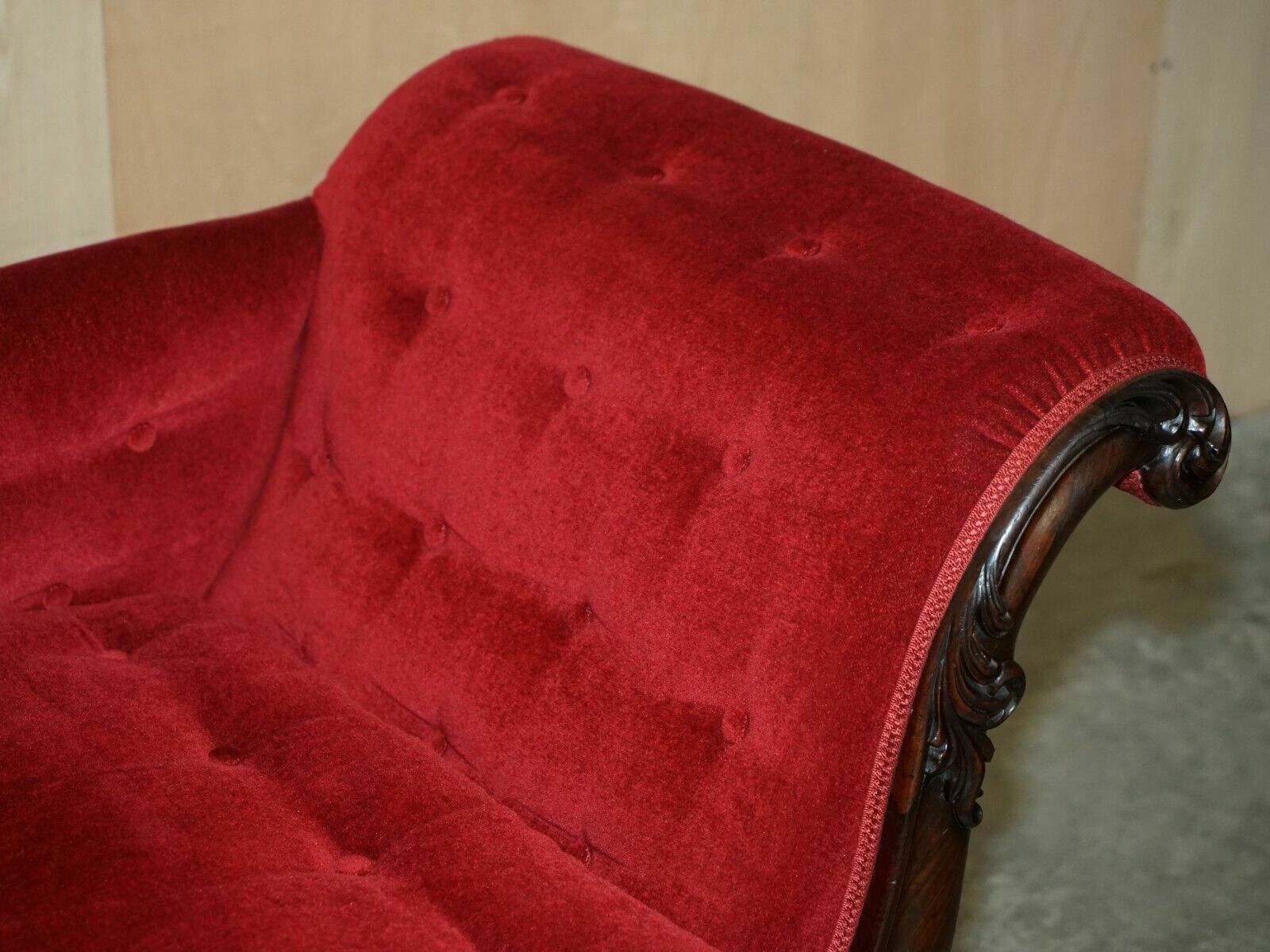 Furniture Rare Antique William IV Circa 1830 Mahogany Chesterfield Extending Chaise Lounge photo