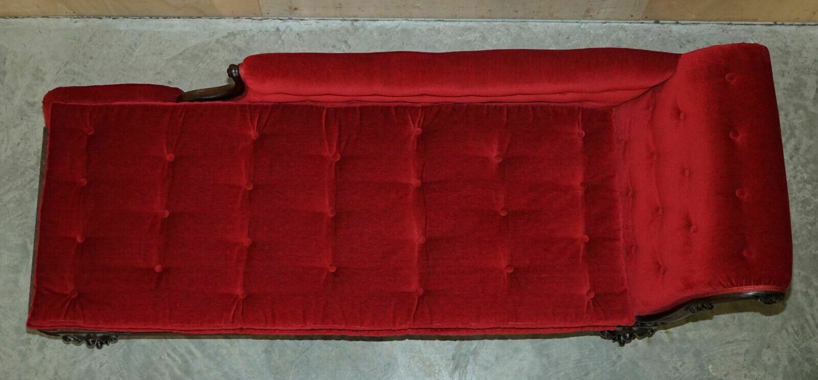 4750.0 Rare Antique William IV Circa 1830 Mahogany Chesterfield Extending Chaise Lounge photo