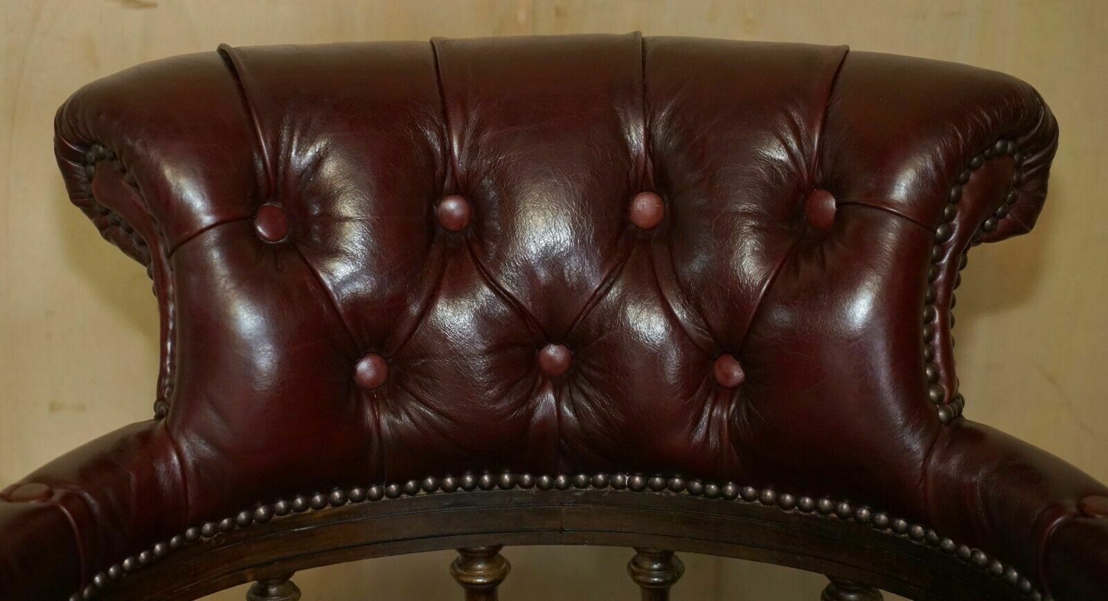 Fine Circa 1900 Antique Chesterfield Oxblood Captains Chairs Hillcrest Movement photo Furniture