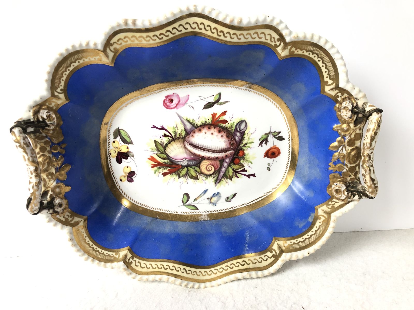 A Rare Pair Of Dishes With Beautifully Painted Seashells. Possibly Coalport. photo for sale