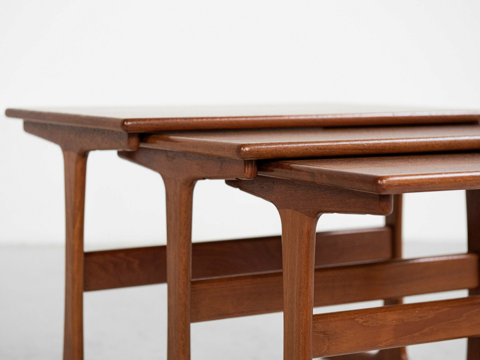 Midcentury Danish Nest Of 3 Side Tables In Teak By Kai Kristiansen For Vildbjerg photo buy