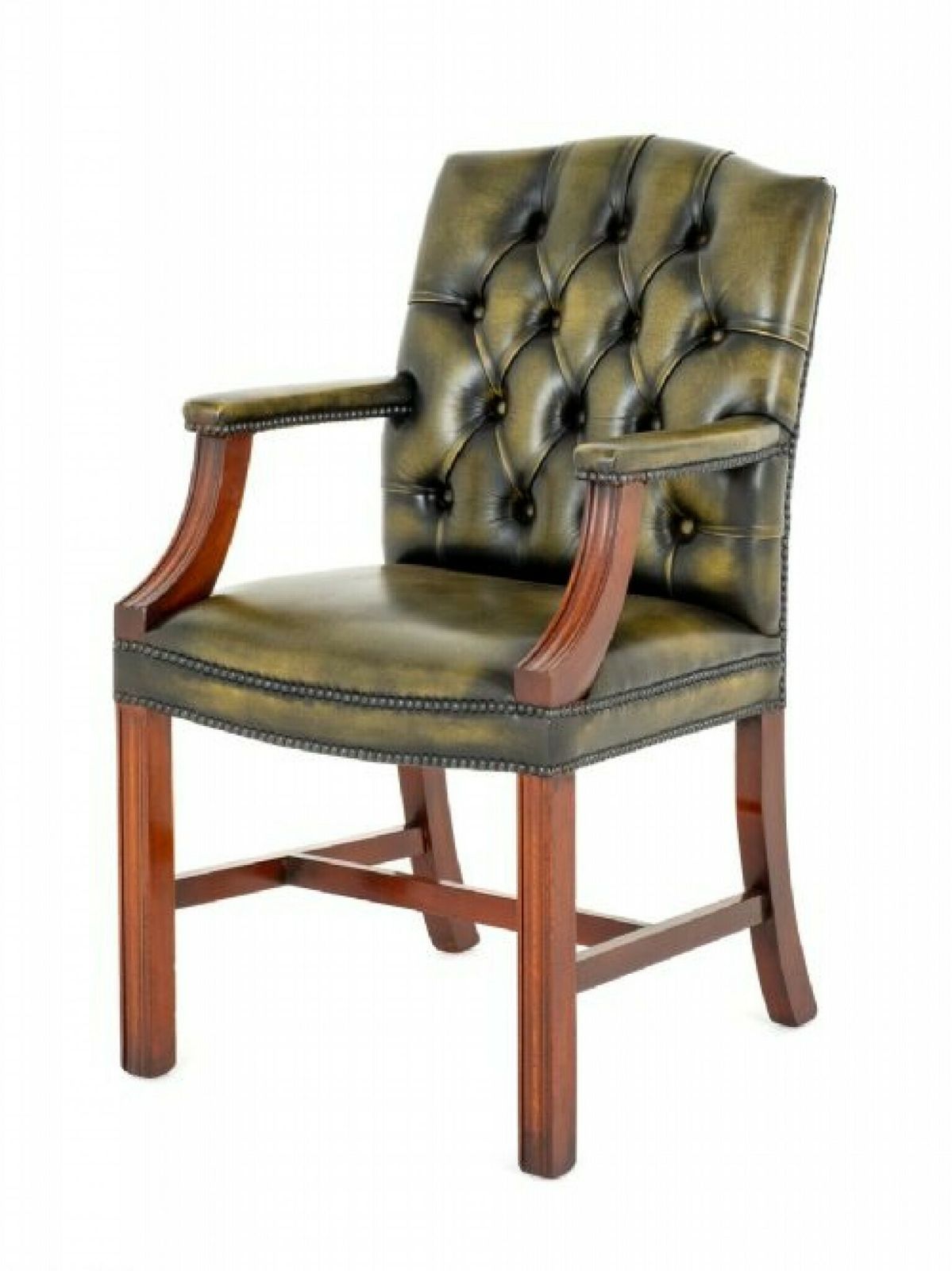Georgian Revival Arm Chair Leather Gainsborough photo furniture