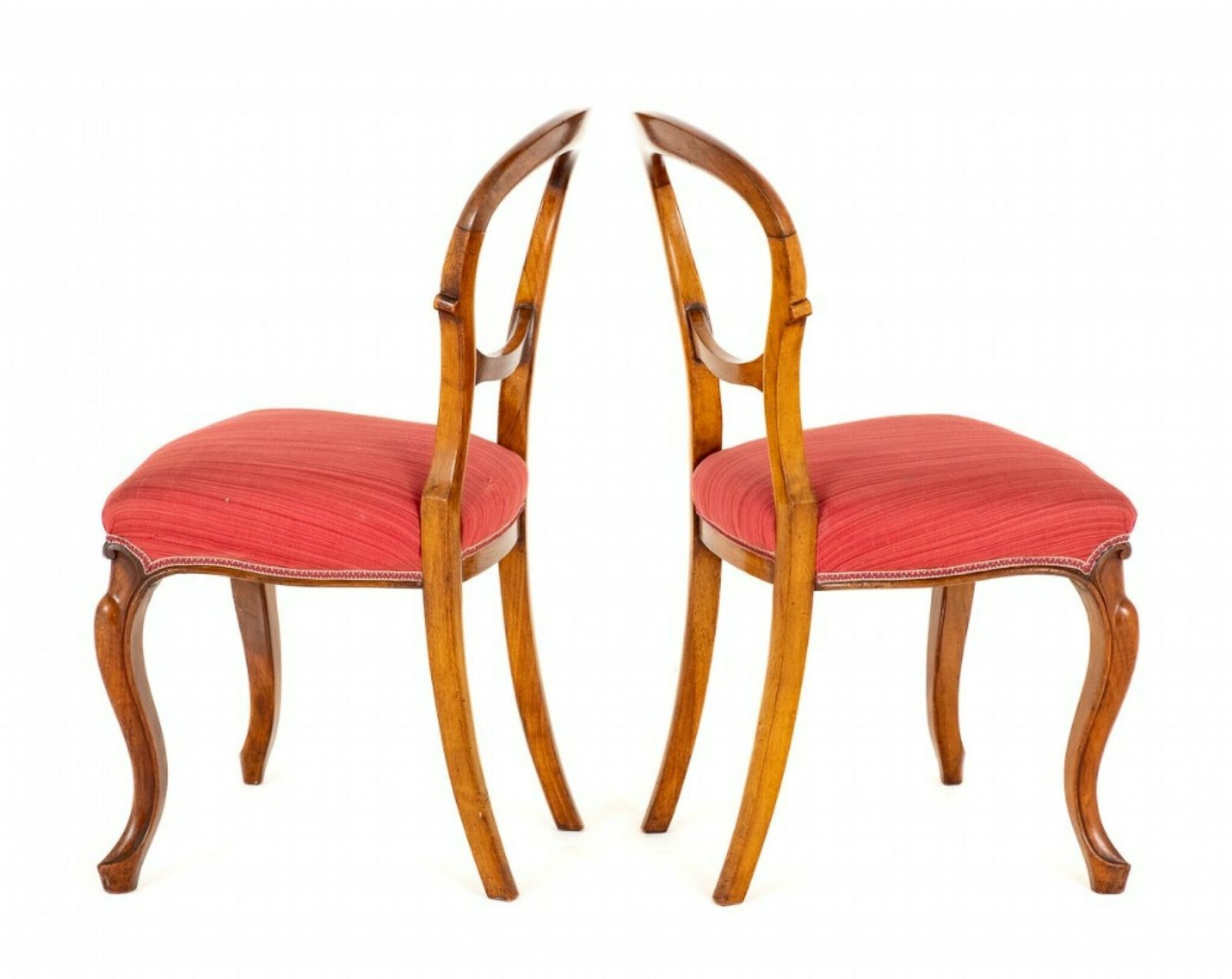 Pair Victorian Chairs Walnut Balloon Back 1860 photo vinterior